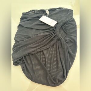 NWT Lovewave mesh Black Swim Skirt Coverup